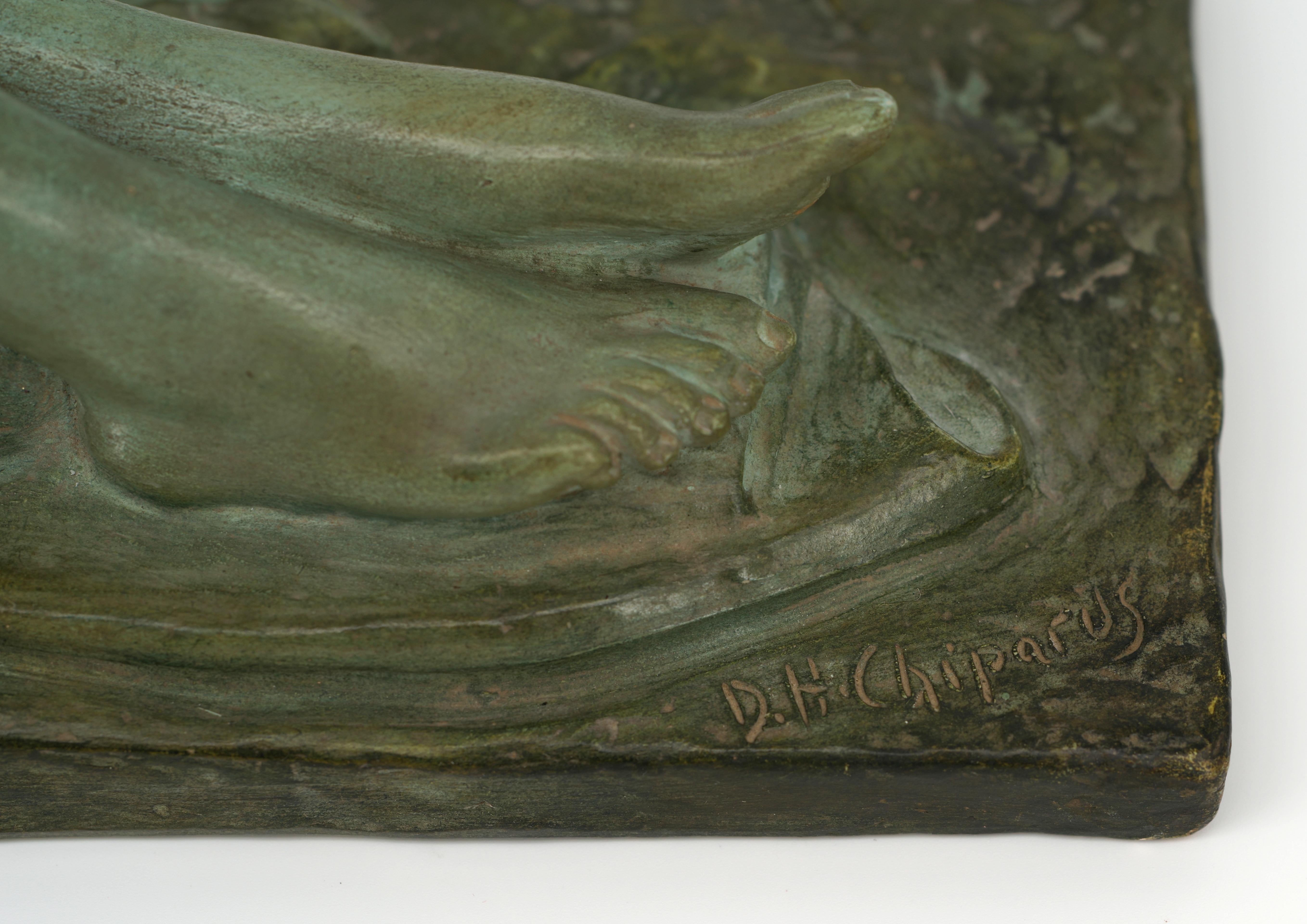 Scultura in terracotta di Demetre Chiparus con busto di donna, 1920 in vendita 5