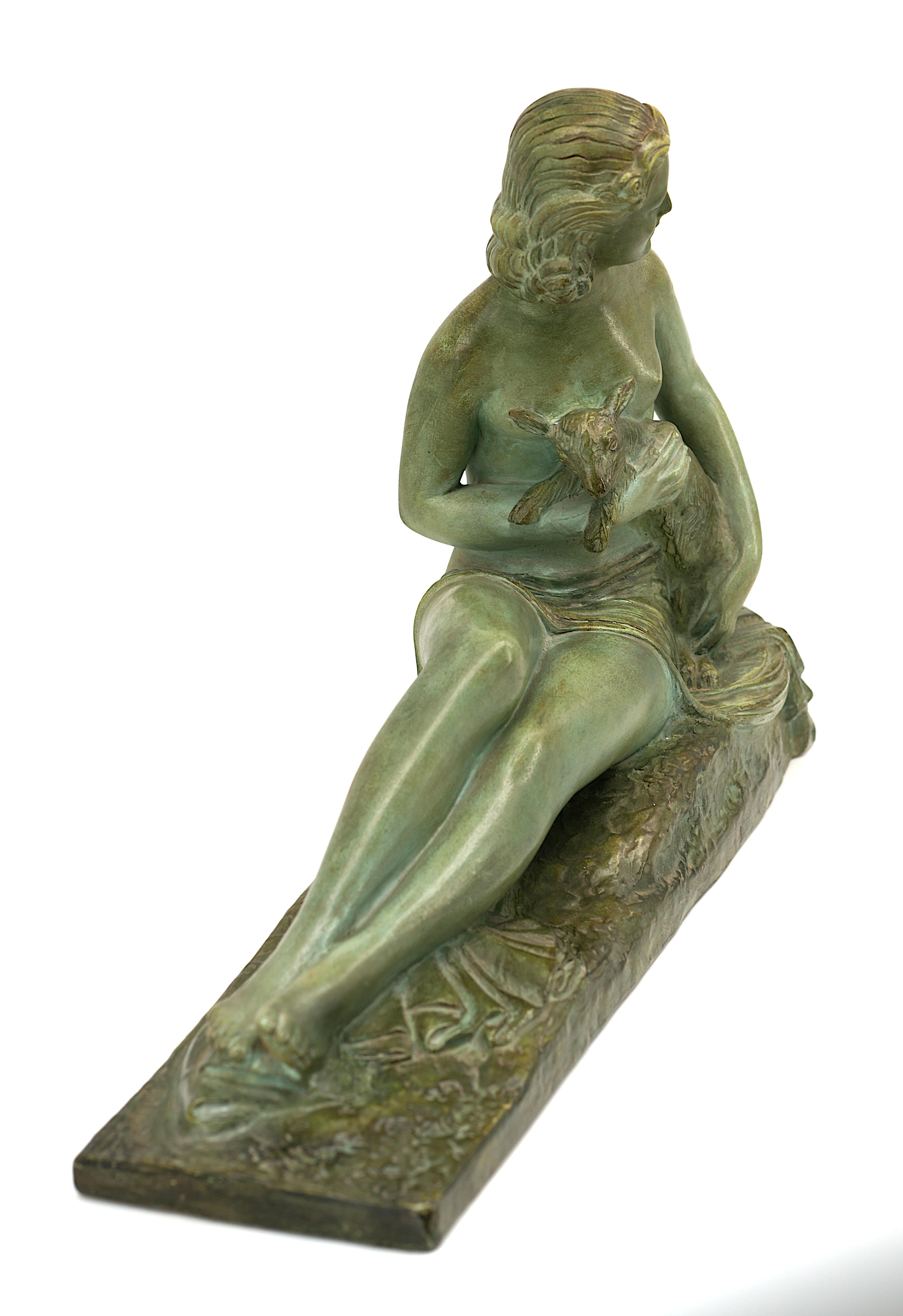 Terracotta Scultura in terracotta di Demetre Chiparus con busto di donna, 1920 in vendita