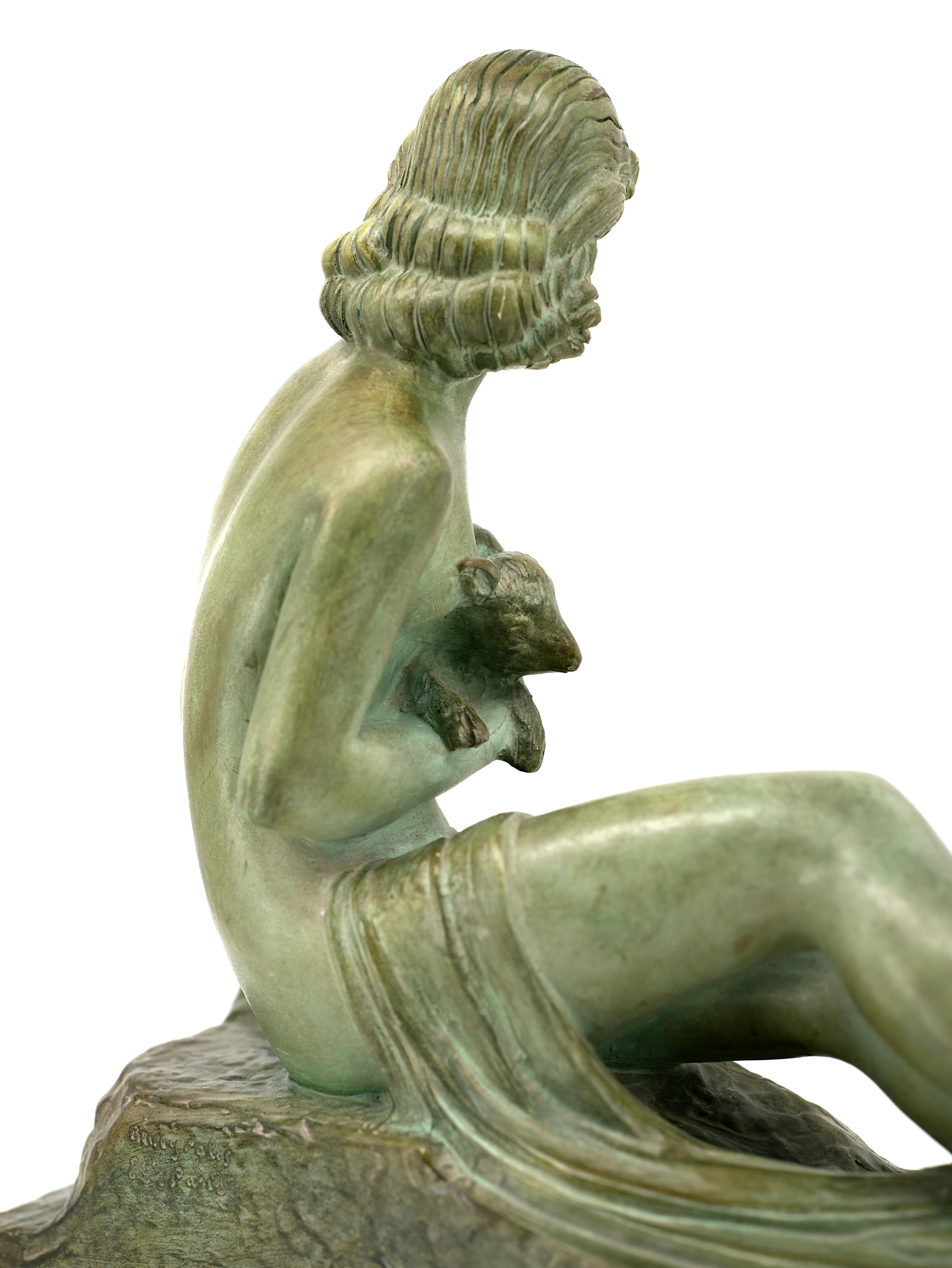 Scultura in terracotta di Demetre Chiparus con busto di donna, 1920 in vendita 1