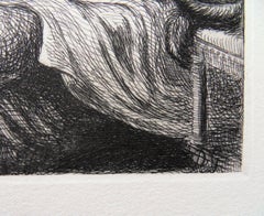 Amanti a letto - Incisione originale, 1943