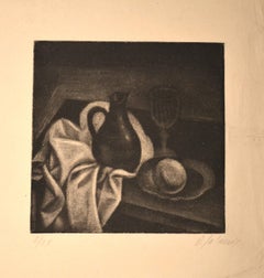 Manire noire originale Nature Morte au Pichet de Demetrios Galanis, 1925 environ