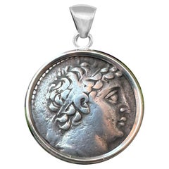 DEMETRIOS II Genuine Ancient Greek coin 145-125 BC Silver Pendant