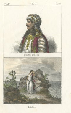 Demetrios Ypsilantis and Bouboulina, Greek Independence Heroes, 1842