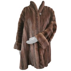 Demi buff mink fur coat very wide swing size 30