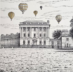 No1 Royal Crescent, Bath, stampa originale, scena urbana, panorama urbano