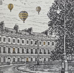 The Circus, Bath, original print, city scene, cityscape