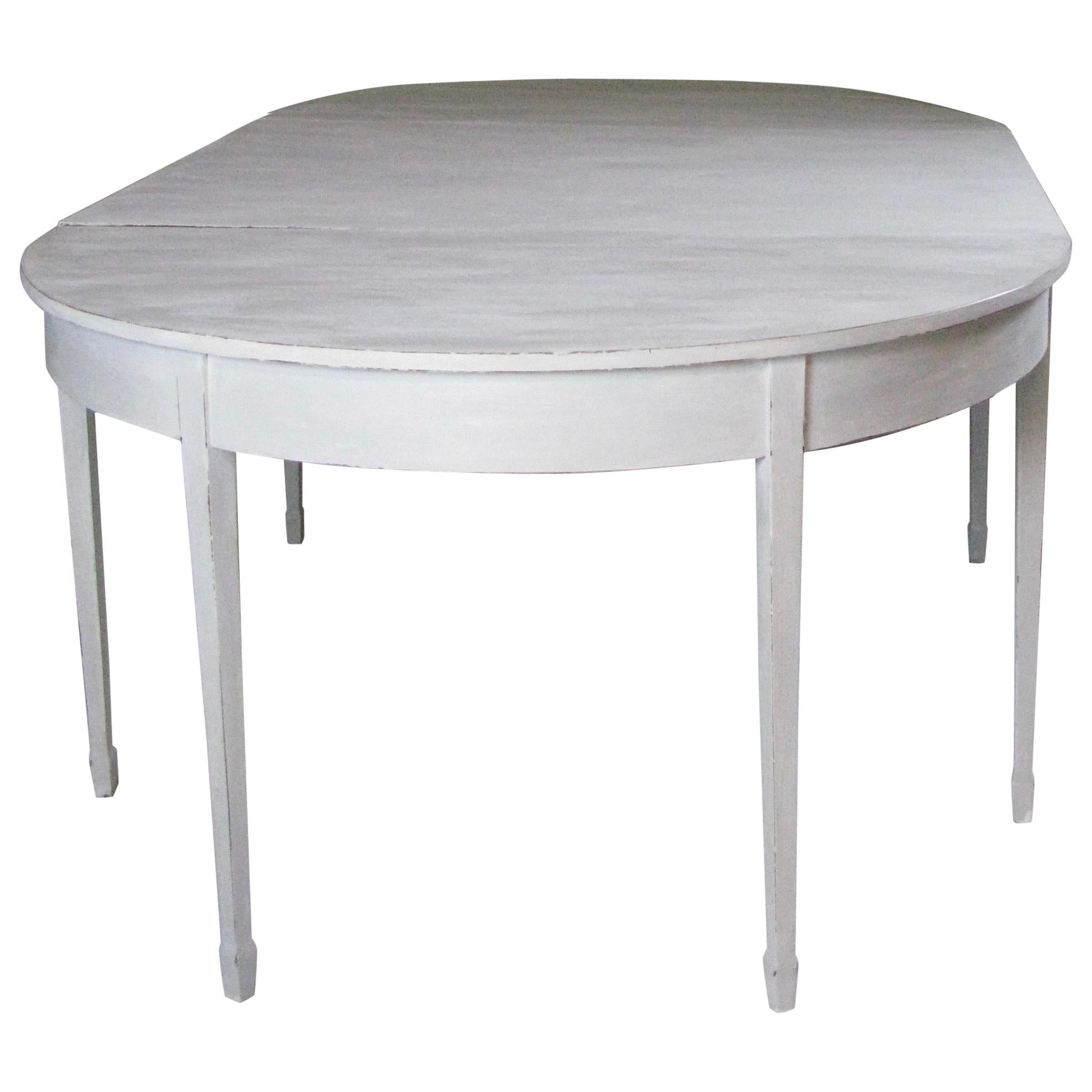 Demi-lune 19th Century Dining Table, English, Gustavian Style