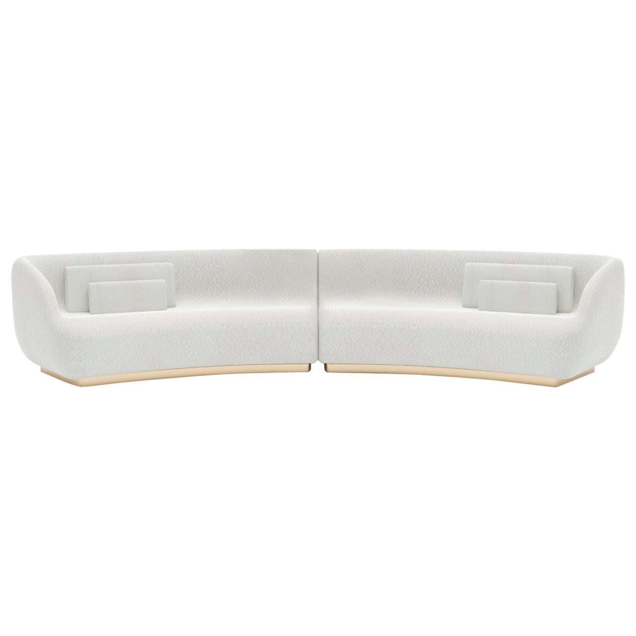 Demi-Lune, 21st Century Curved Design Dual Element Low Couch