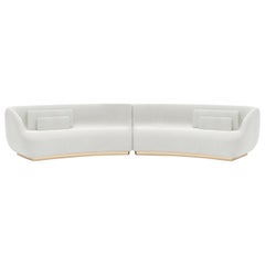 Demi-Lune, 21st Century Curved Design Dual Element Low Couch
