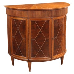 Demi Lune Cabinet Walnut Italy 1950s