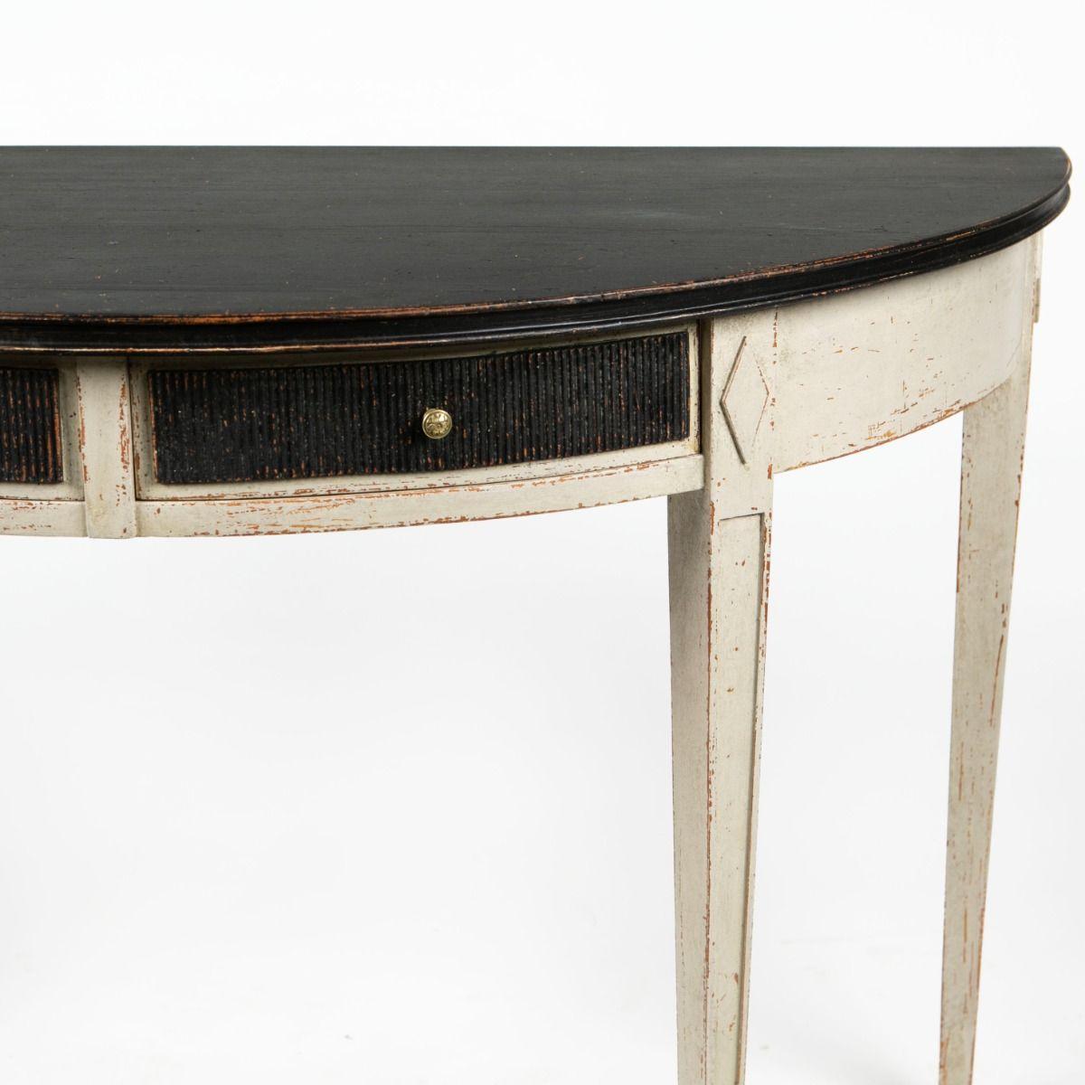 Table console Demi-lune de style gustavien, Suède en vente 3