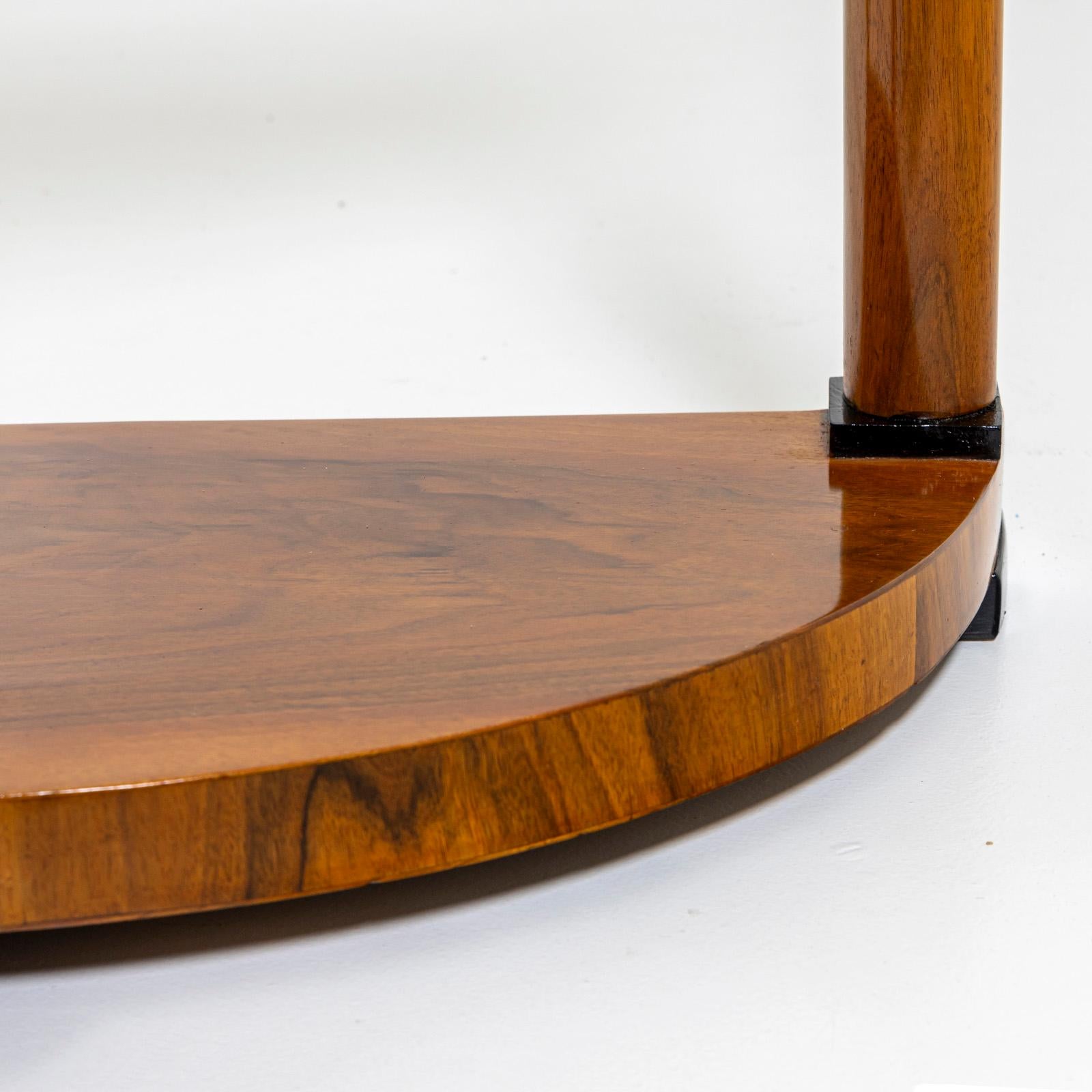 Demi-Lune Console Table in Walnut, Germany, 19th Century For Sale 7