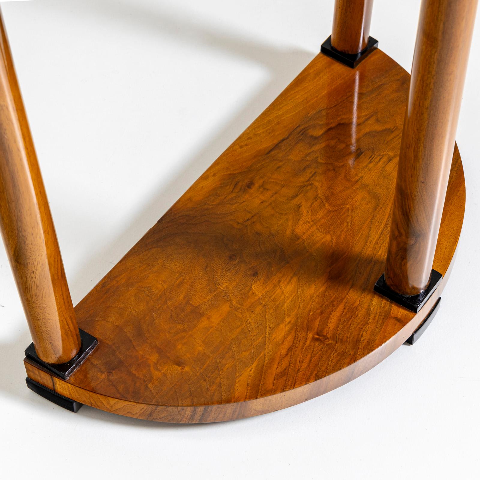 Demi-Lune Console Table in Walnut, Germany, 19th Century For Sale 6