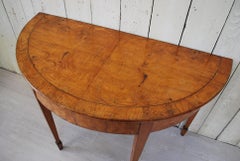 Demilune Figured Ash Hall Table, circa 1840