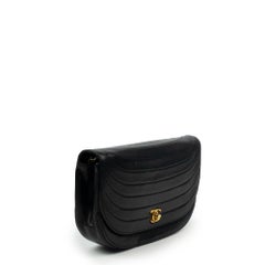 Demi-lune in black leather