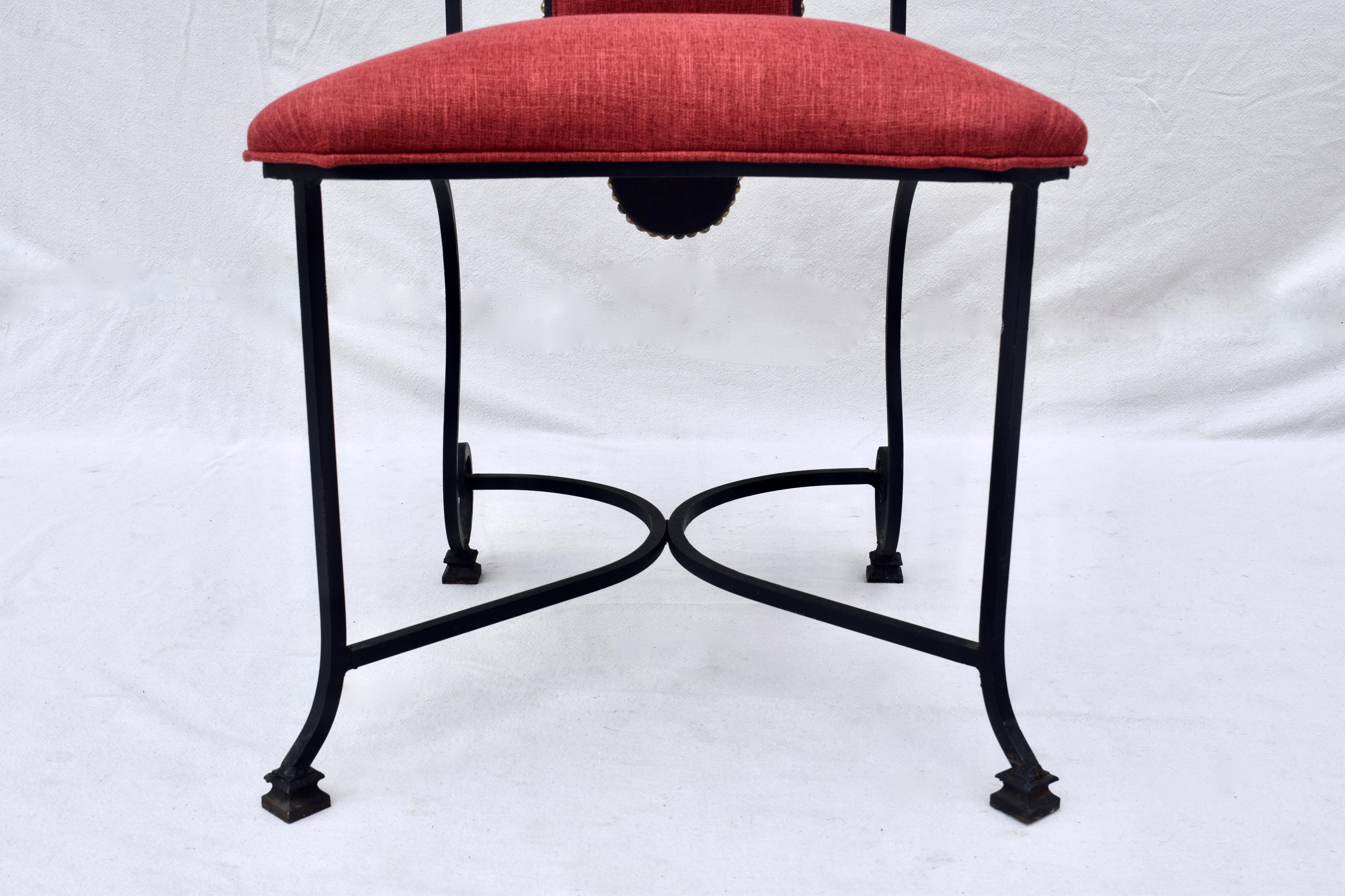 Demi Lune Iron Table & Chair in the Manner of Maison Bague's 9