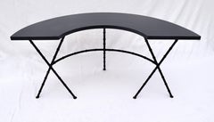 Demi Lune Iron Table & Chair in the Manner of Maison Bague's