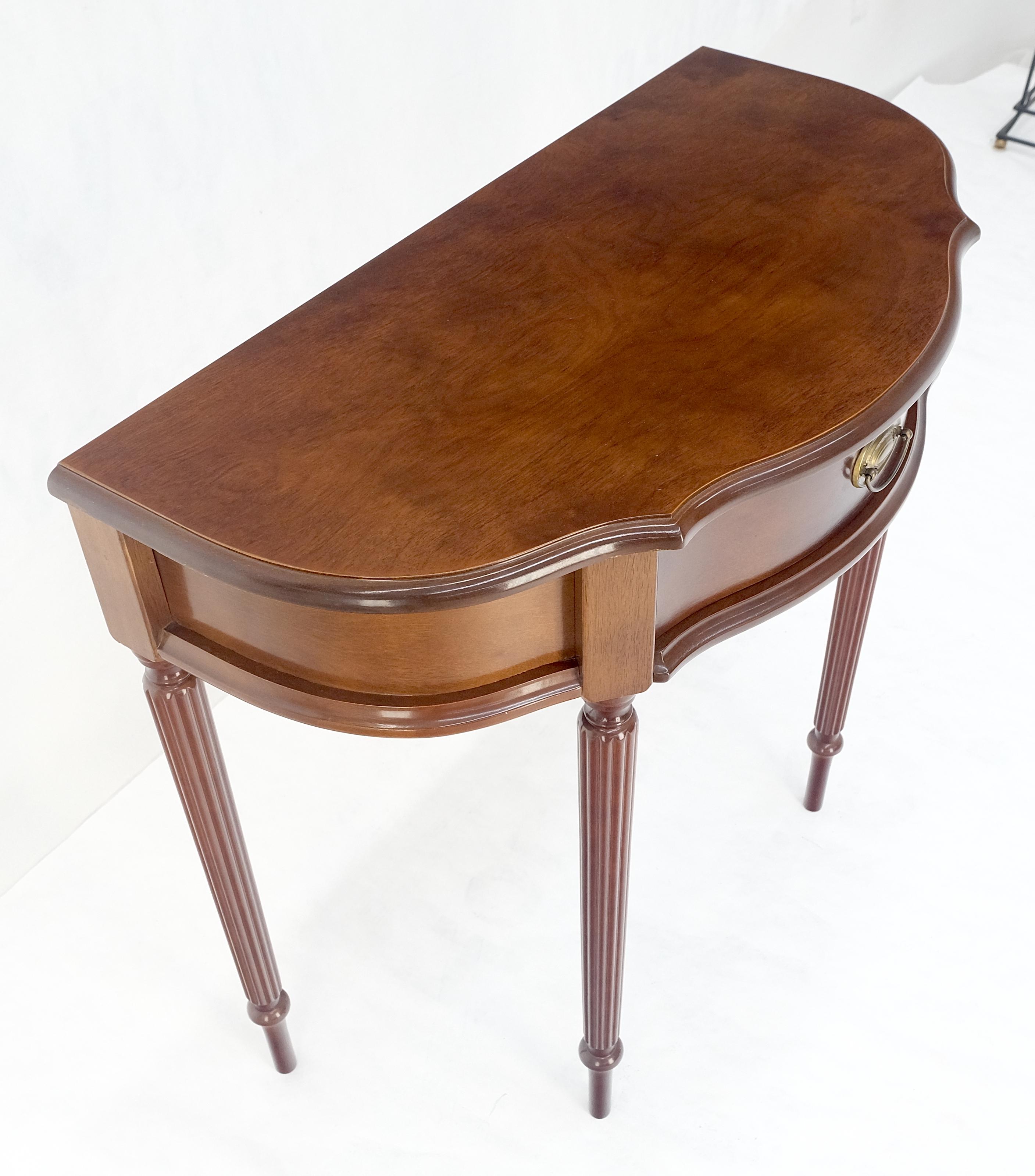 Demi Lune One Drawer Mahogany Console Entry Hall Table MINT For Sale 3