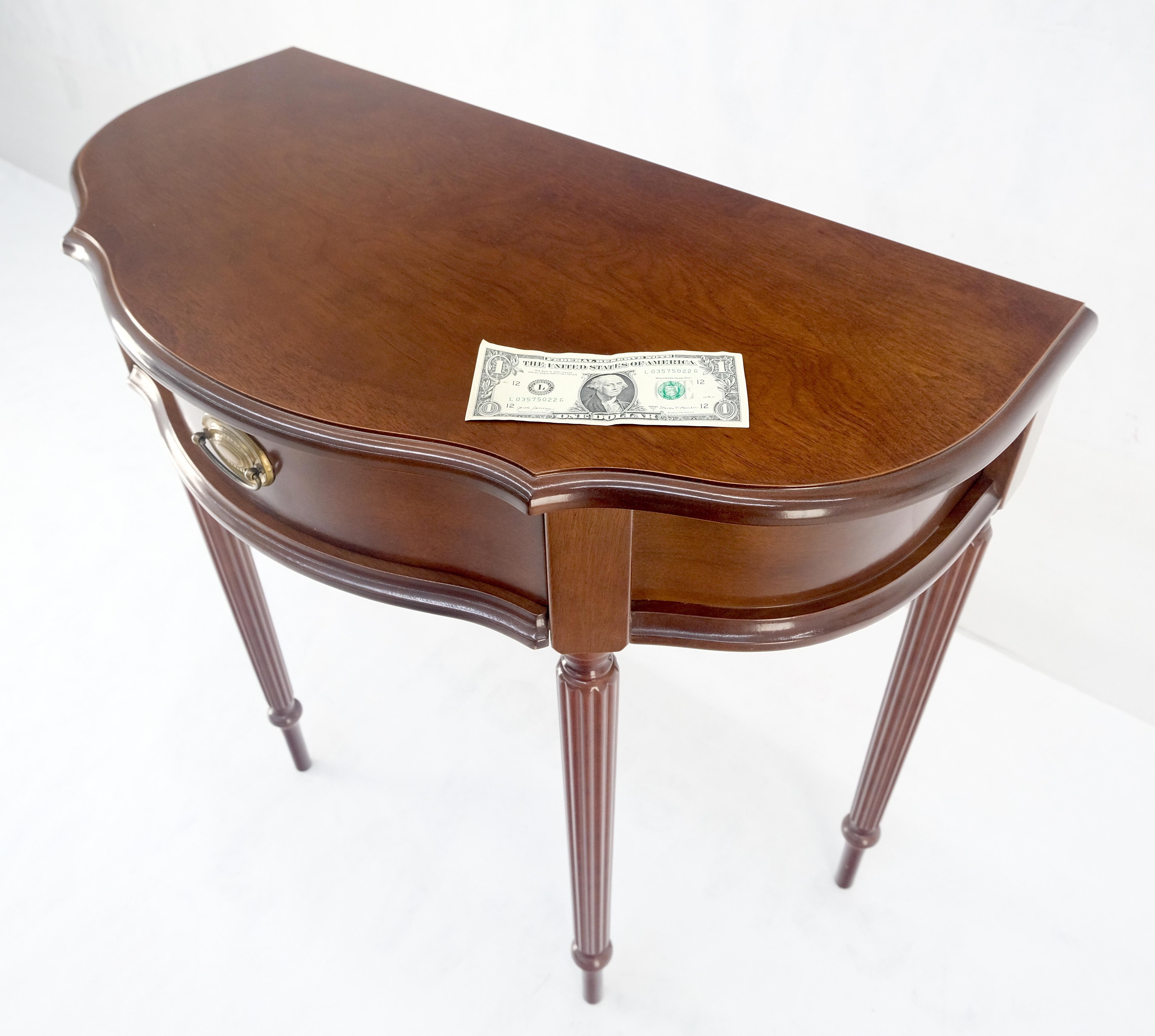Demi Lune One Drawer Mahogany Console Entry Hall Table MINT For Sale 4