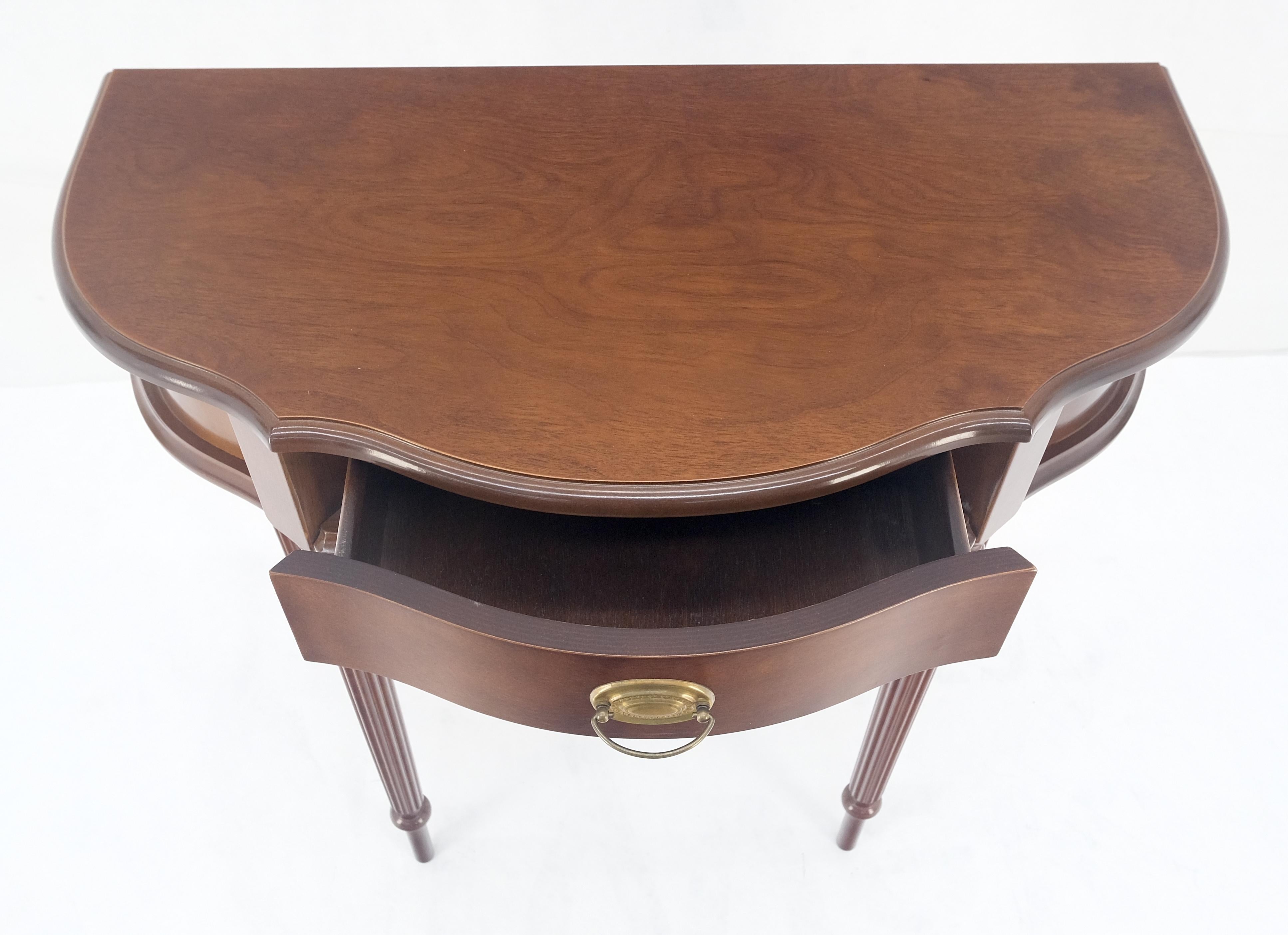 American Demi Lune One Drawer Mahogany Console Entry Hall Table MINT For Sale