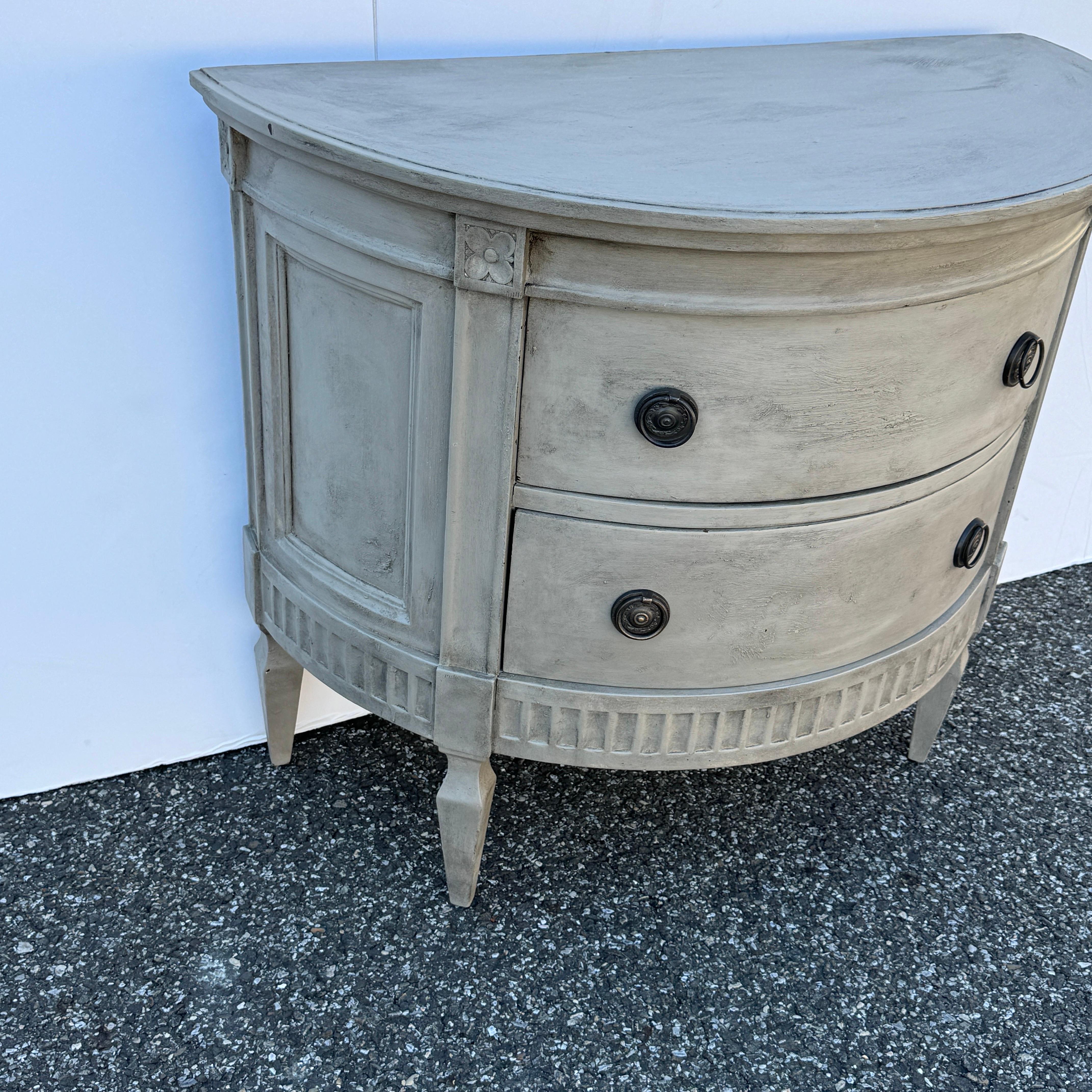 Demi-Lune Swedish Gustavian Style Chest of Drawers  For Sale 3