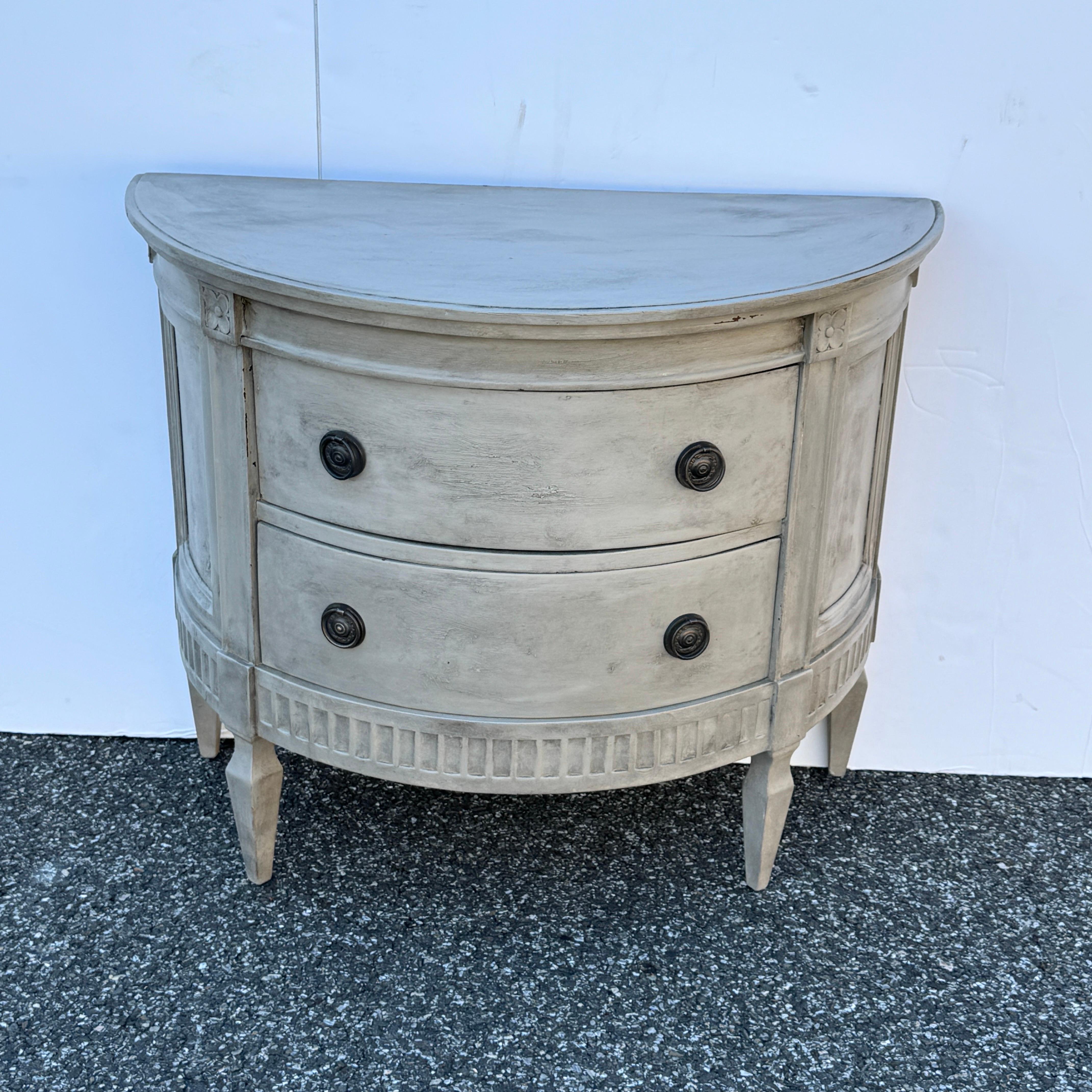 European Demi-Lune Swedish Gustavian Style Chest of Drawers  For Sale