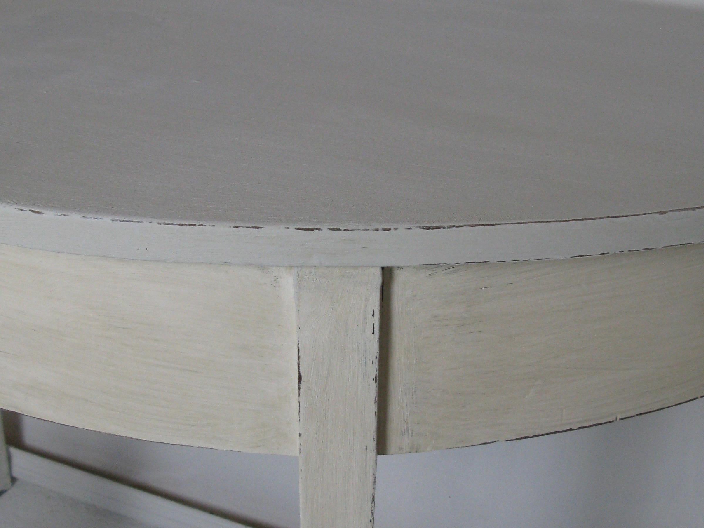 Lovely fine early 19th Century demi-lune side table,
Gustavian style.


Please ask us for shipping quote while its 90% of the time
50% less than 1st dibs shipping quote. 
Thank you!
  