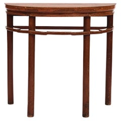 Used Demi lune Table In Cognac / Reddish Lacquer 