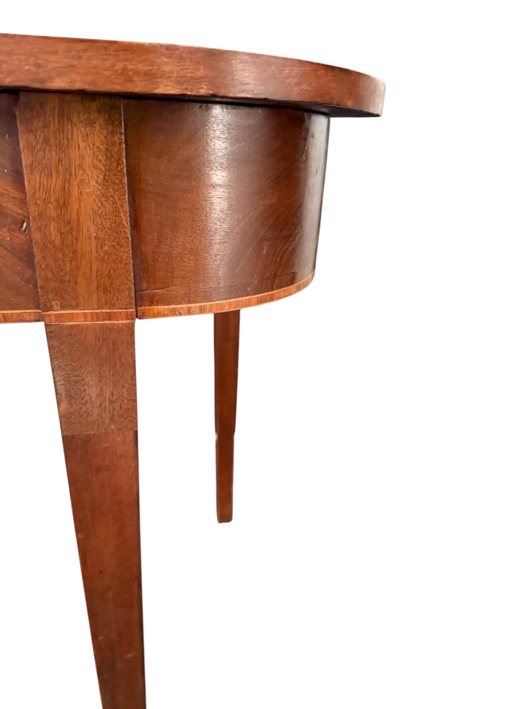 Demi-Lune Table Large Antique Wood Side Tables Entryway Table For Sale 5