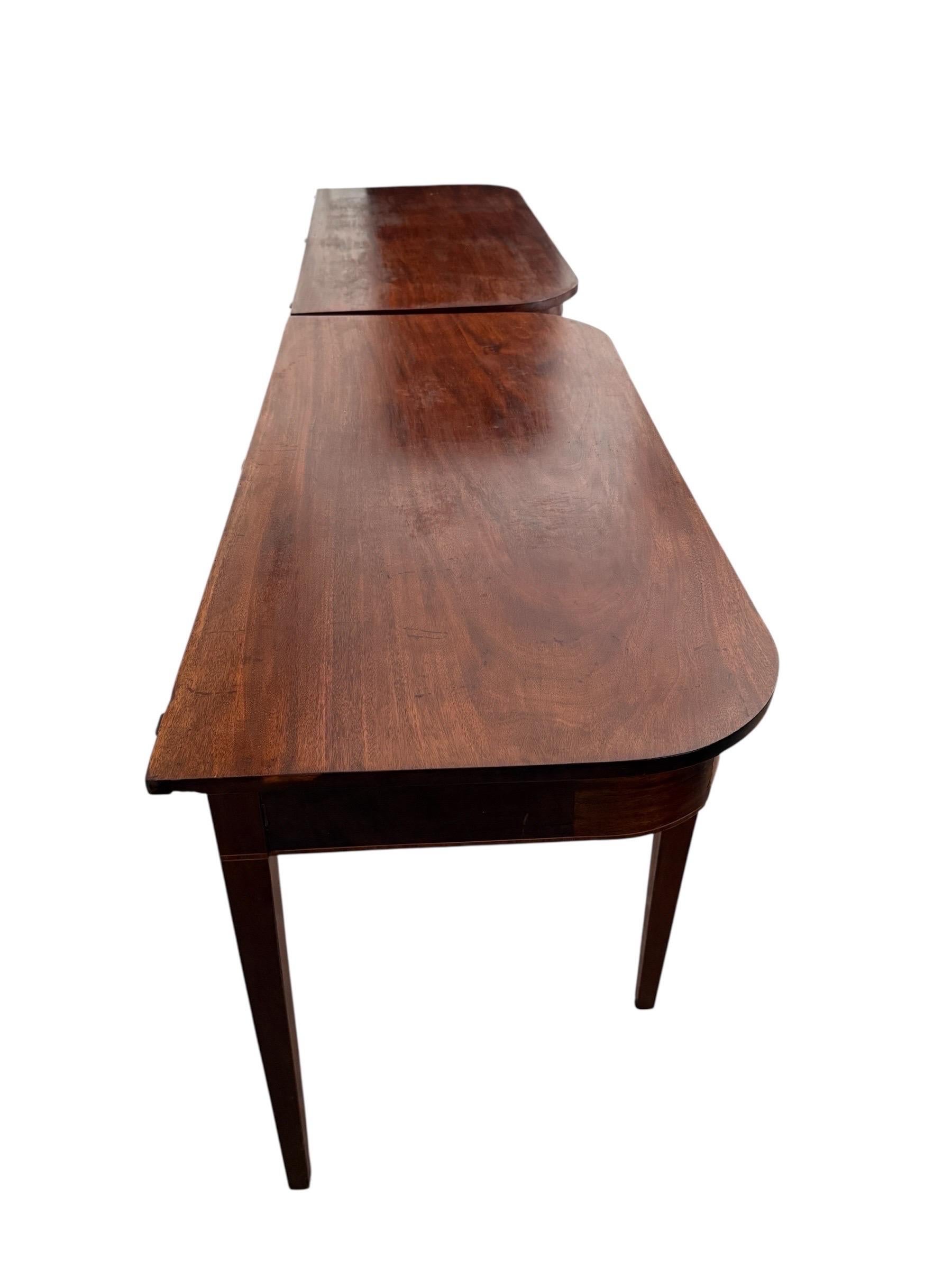 Demi-Lune Table Large Antique Wood Side Tables Entryway Table For Sale 7