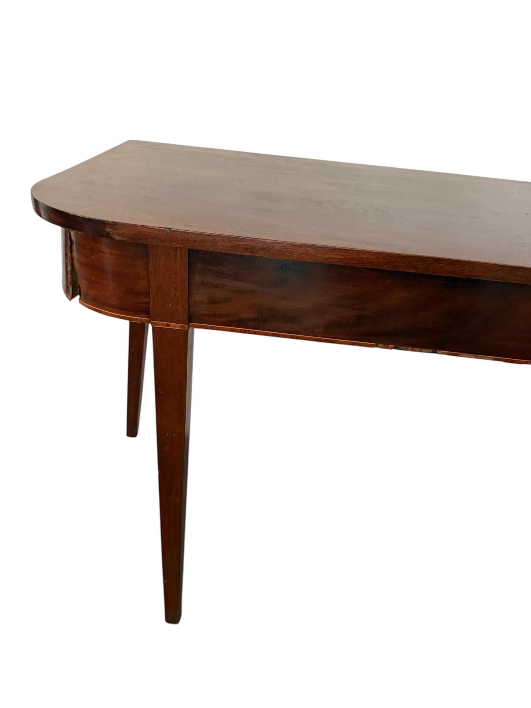 Demi-Lune Table Large Antique Wood Side Tables Entryway Table For Sale 9