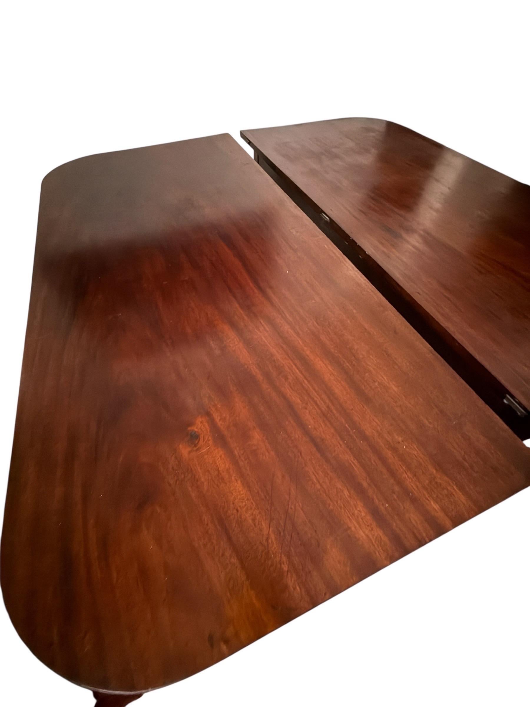 American Colonial Demi-Lune Table Large Antique Wood Side Tables Entryway Table For Sale