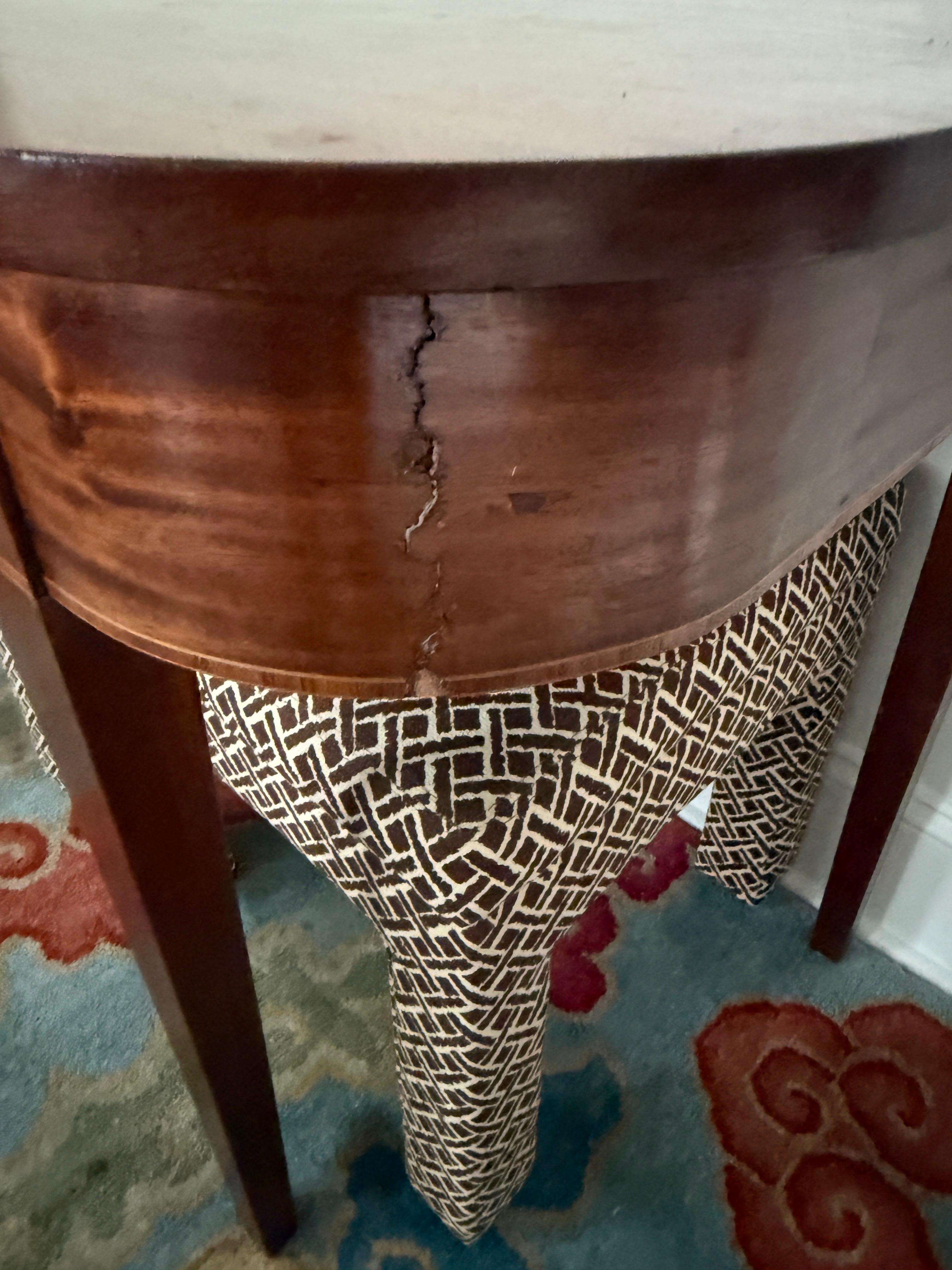 19th Century Demi-Lune Table Large Antique Wood Side Tables Entryway Table For Sale