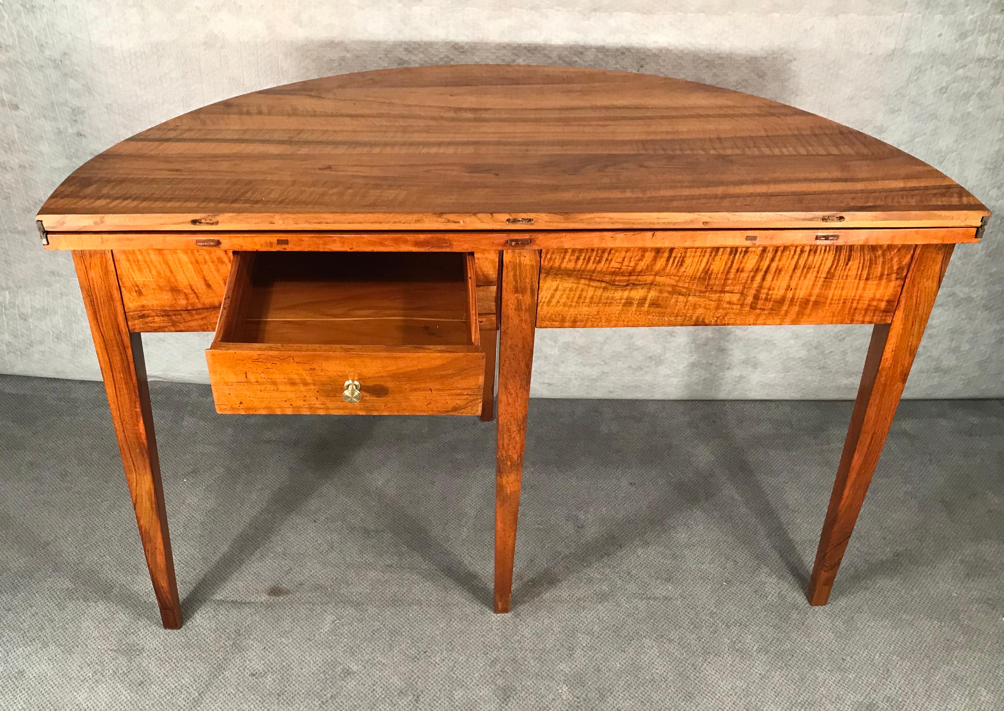 Early 19th Century Demilune Table, South German 1820, Walnut