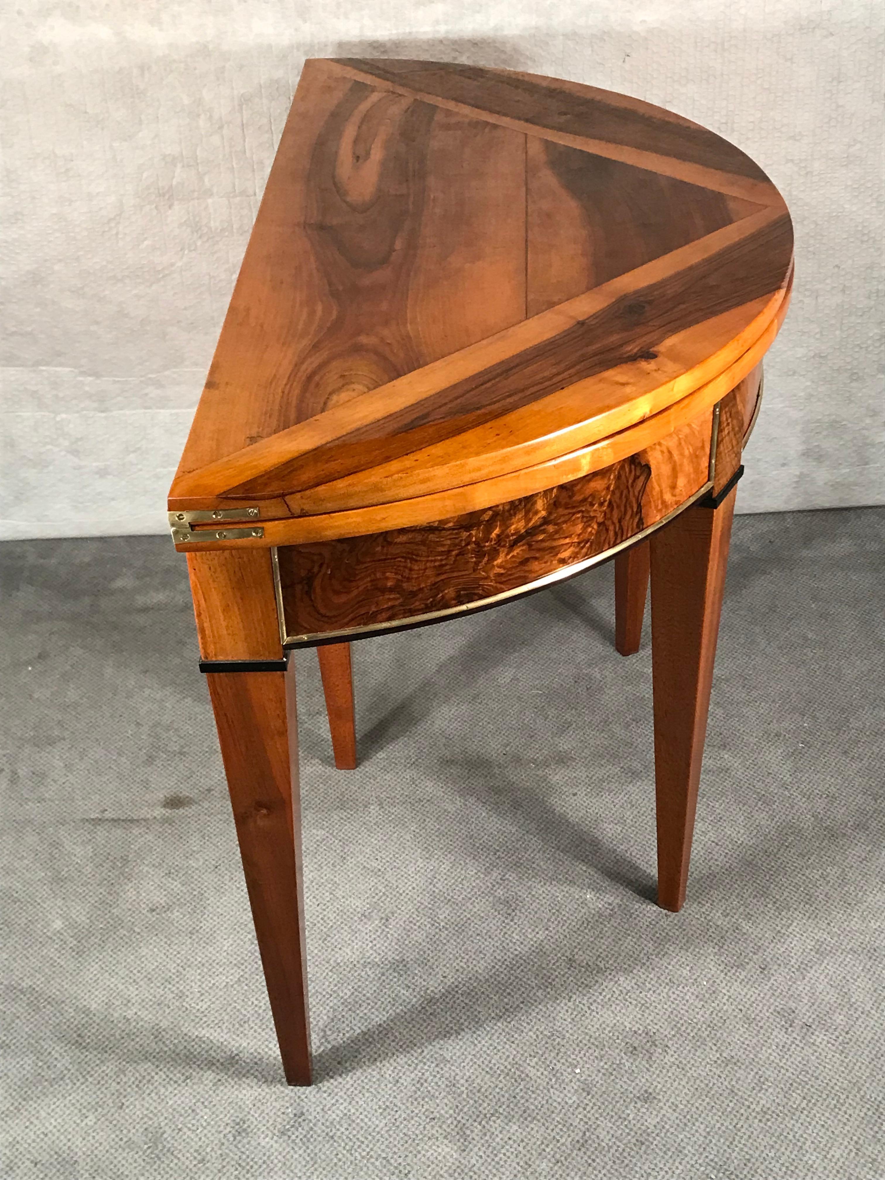 Biedermeier Demilune Table, South West Germany 1810, Walnut