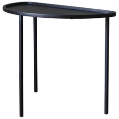 'Demi-Lune' Three Legs Blackened Steel Side Table by Understated Design