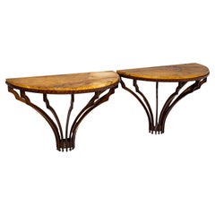 Demi Lune Wall Consoles, Italy 1st Half 20th Century