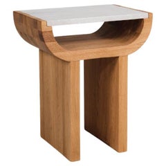 Table d'Appoint H60cm - Bois de Chêne Massif - Plateau en Marbre