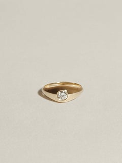 Demi Signet Diamond Ring in Recycled 14K Yellow Gold by J. Hannah