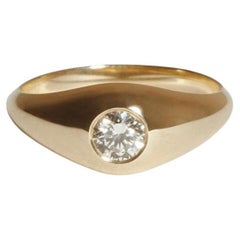 Demi Signet Diamond Ring in Recycled 14K Yellow Gold by J. Hannah