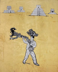 Escenario I, Contemporary Art, Gold and Silver Leaf, Acrylic on Canvas, México