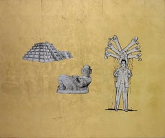 Escenario VII, Contemporary Art, Gold and Silver Leaf, Acrylic on Canvas, México