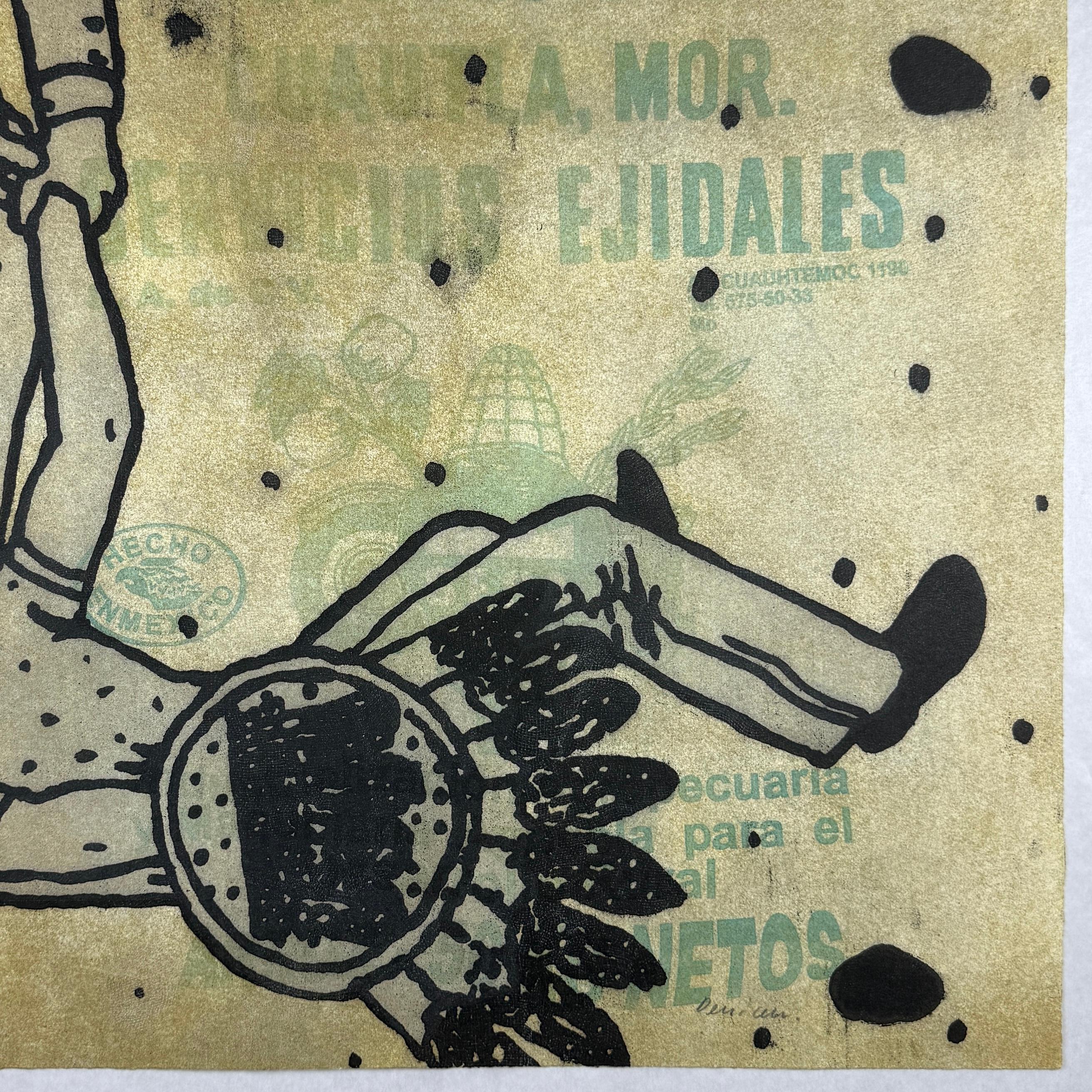 Demian Flores, ¨Defensa Personal¨, 2005, Engraving, 27.6x39.4 in - Contemporary Print by Demián Flores