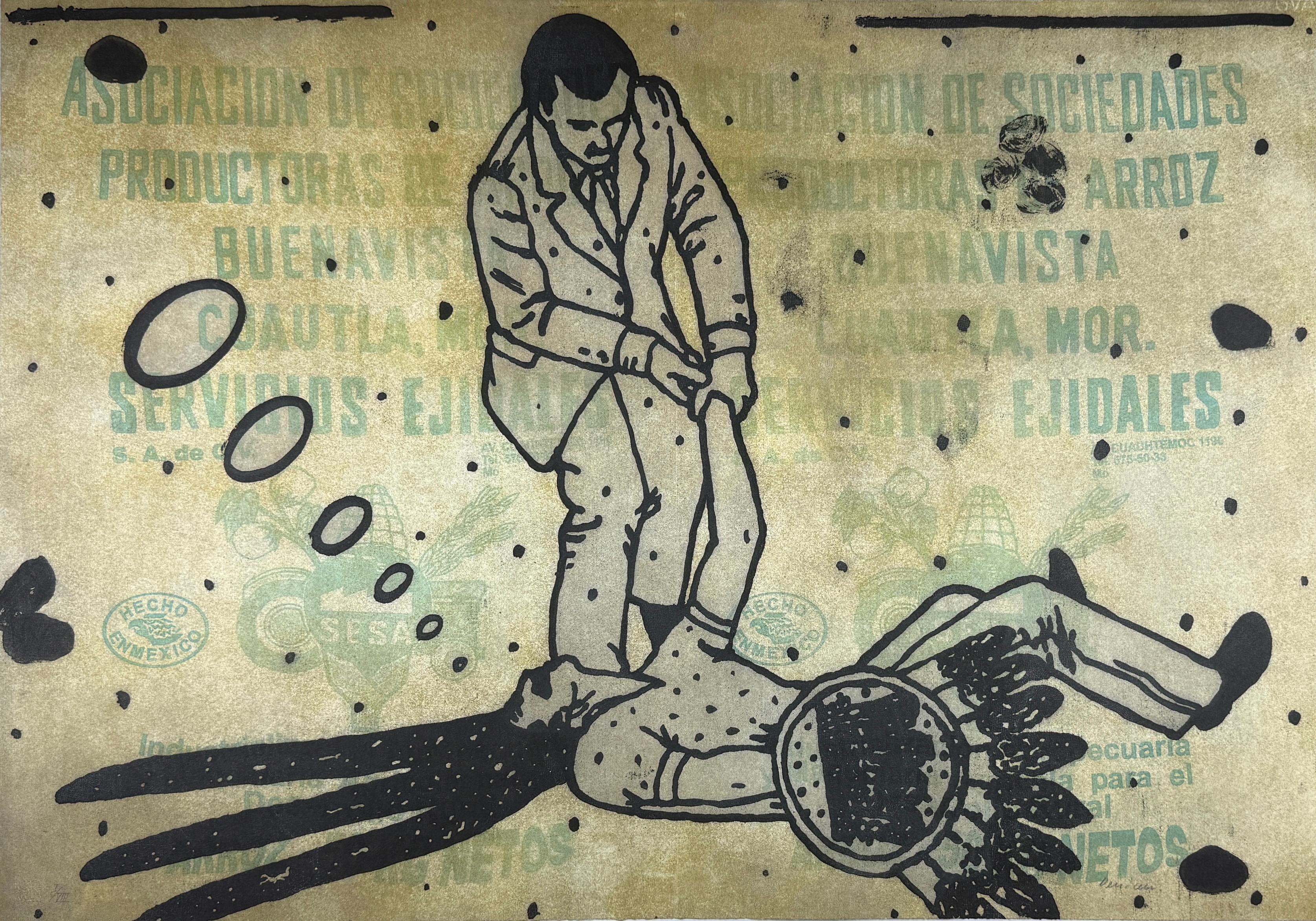 Demian Flores, ¨Defensa Personal¨, 2005, Incisione, 27,6x39,4 pollici