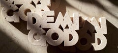 Demigod, a trivet cut in solid travertine
