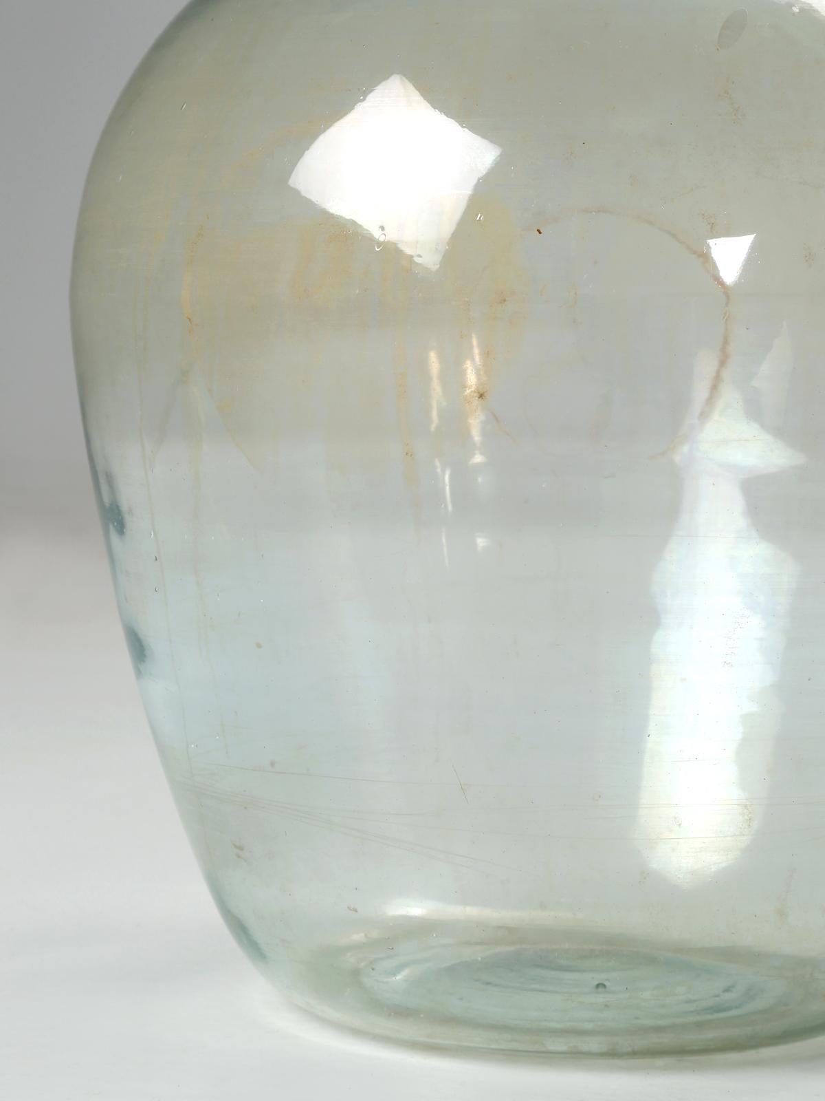 Demijohn or Carboy Glass Bottle in the Original Wooden Crate For Sale 1