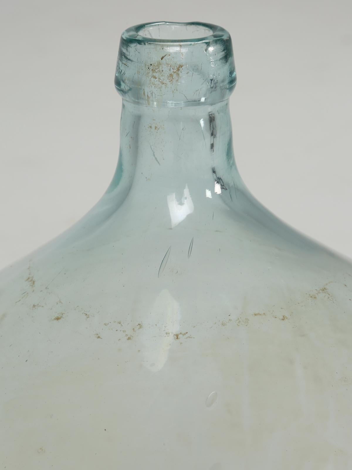 Country Demijohn or Carboy Glass Bottle in the Original Wooden Crate For Sale