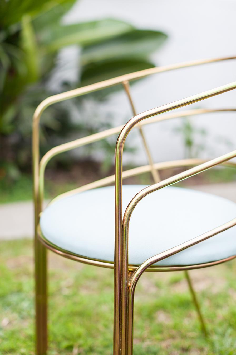 copper dining chairs