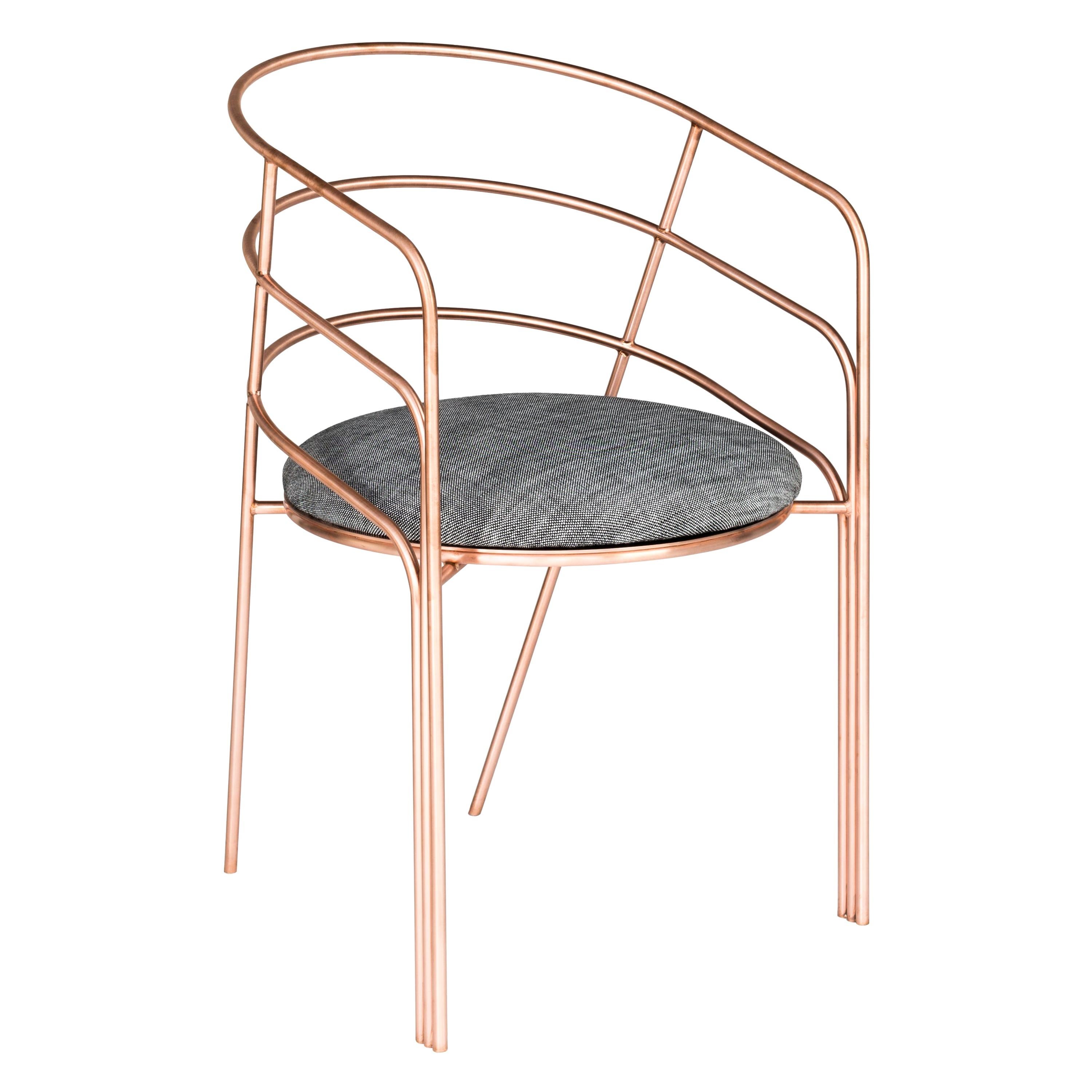 DeMille, Indoor/Outdoor Copper-Plated Stainless Steel Dining Chair by Laun For Sale