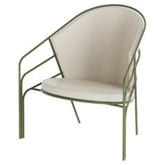 DeMille Outdoor Lounge Chair in Sage Powder-Coat with Cream Cushions